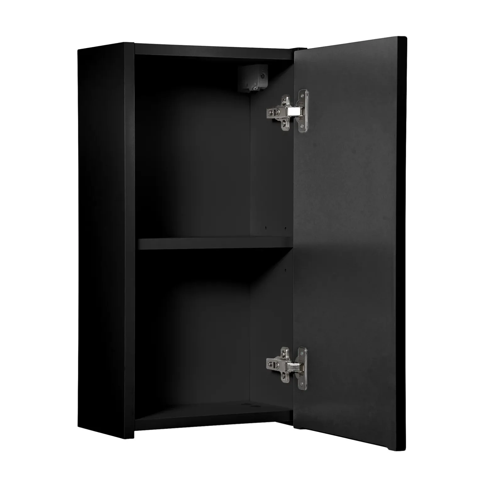Pensile bagno sospeso 30x57h cm cannettato 1 anta nero Cleany