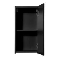 Pensile bagno sospeso 30x57h cm cannettato 1 anta nero Cleany