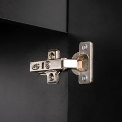 Pensile bagno sospeso 30x57h cm cannettato 1 anta nero Cleany