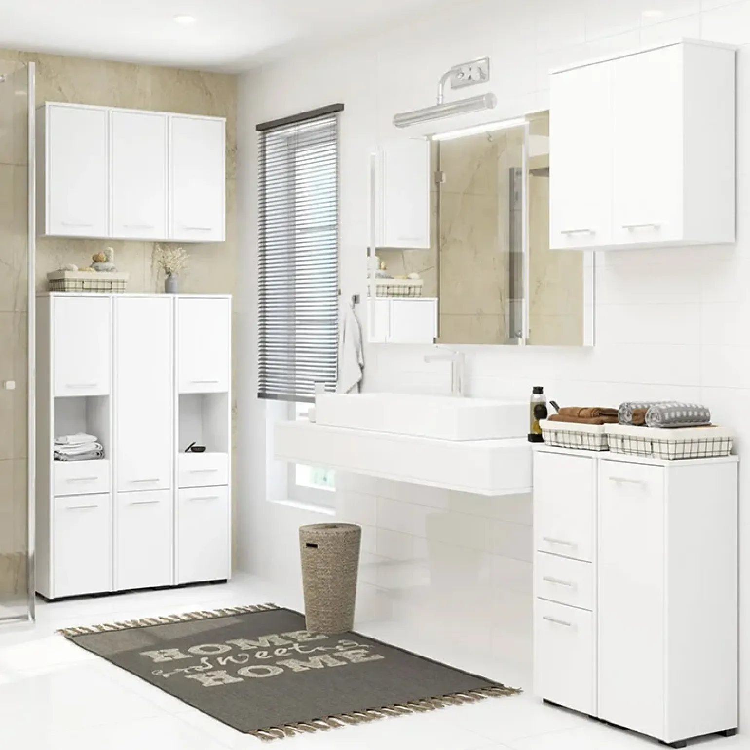 Pensile bagno sospeso 30x60h cm 1 anta bianco Woters