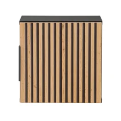 Pensile bagno sospeso 35x35h cm cannettato 1 anta quercia antracite Limpid