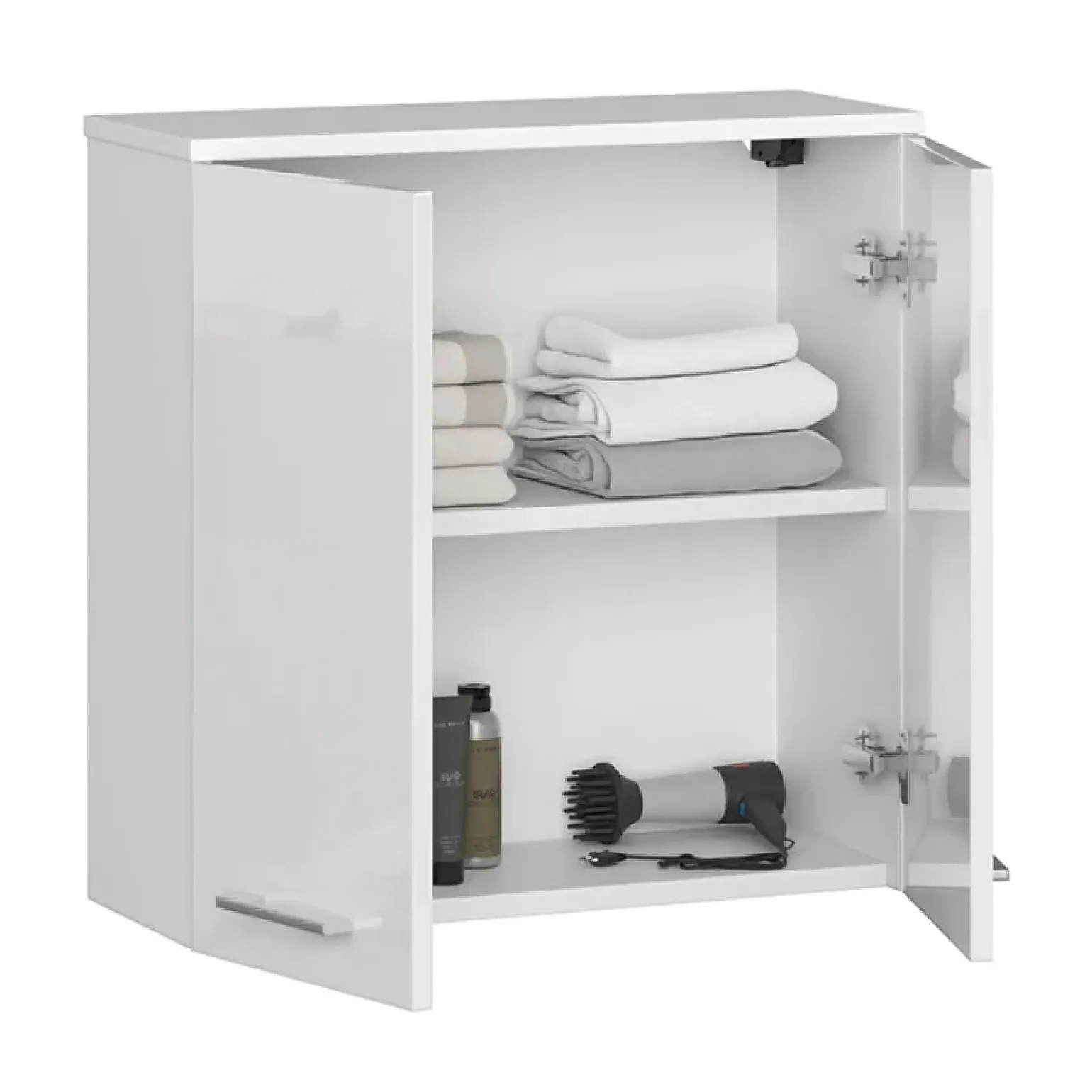 Pensile bagno sospeso 60x60h cm 2 ante bianco lucido Woters