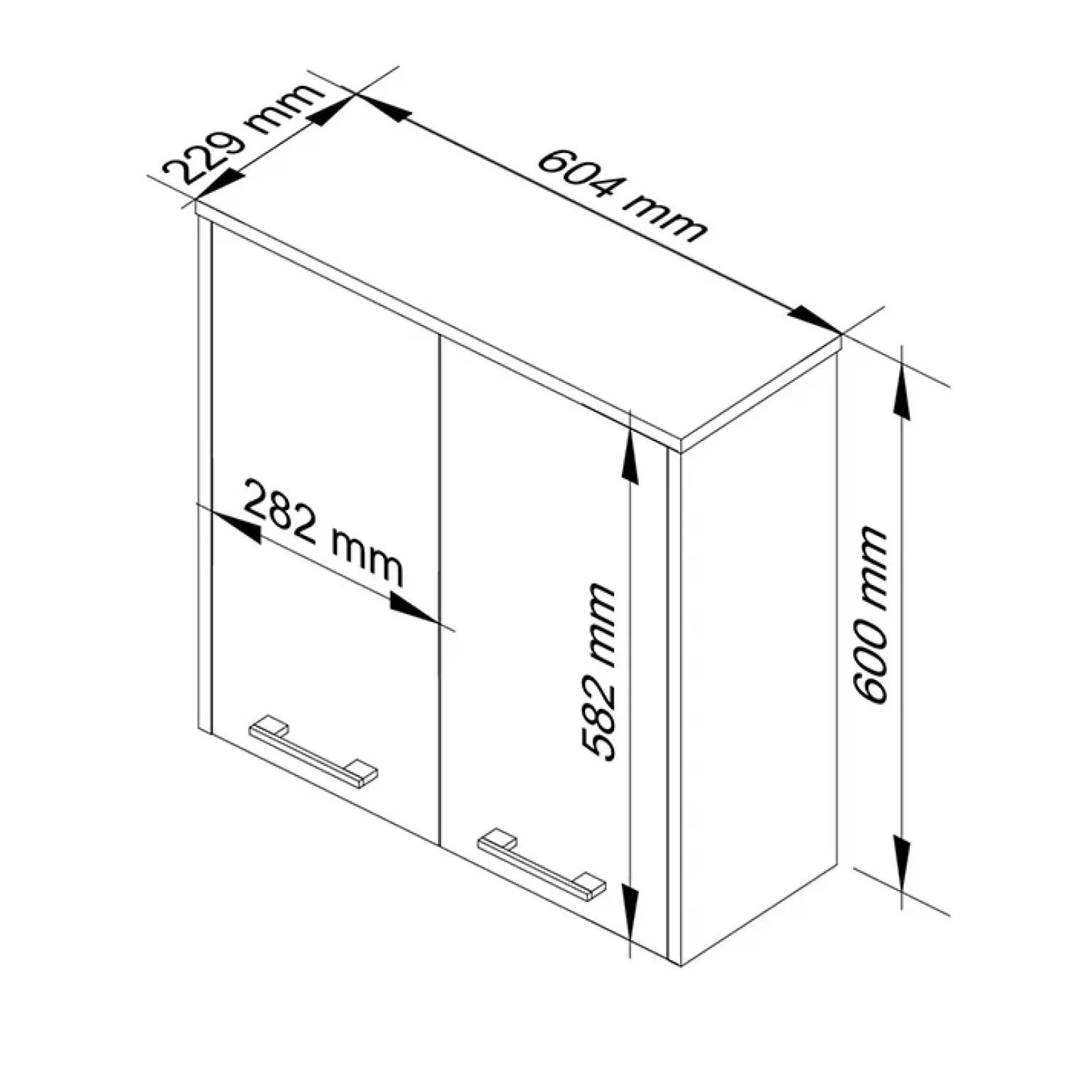 Pensile bagno sospeso 60x60h cm 2 ante bianco lucido Woters