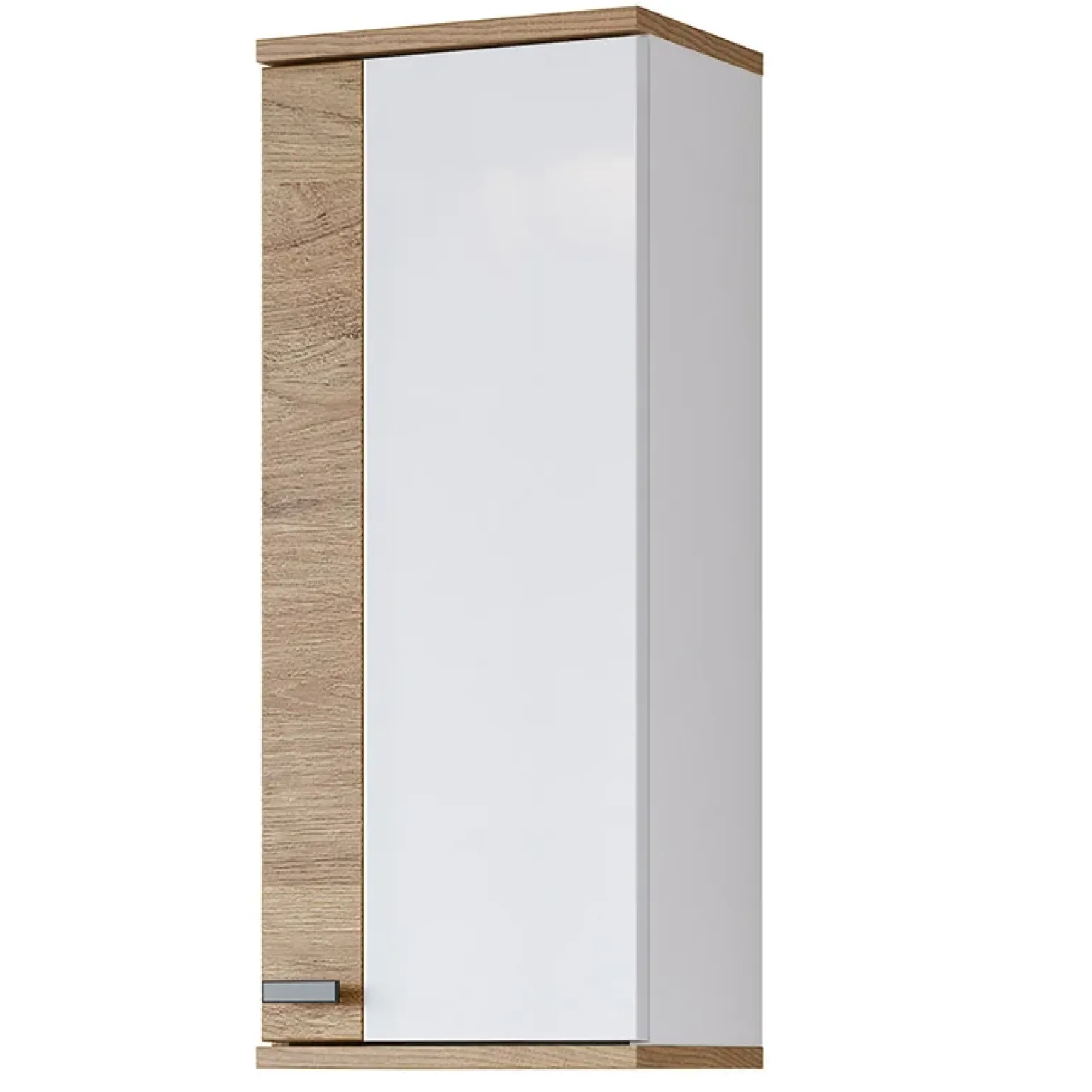 Pensile bagno sospeso 35x84h cm 1 anta bianco lucido rovere Crystal