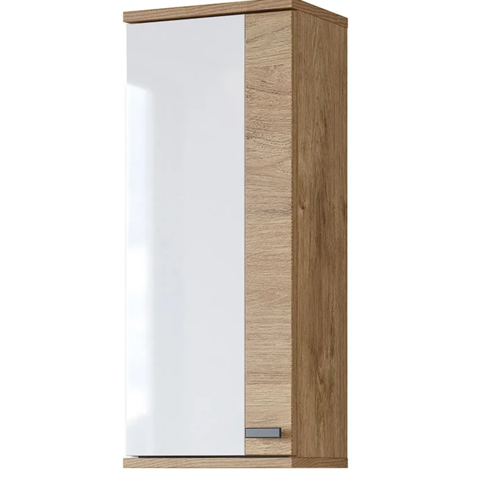 Pensile bagno sospeso 35x84h cm 1 anta bianco lucido rovere Crystal