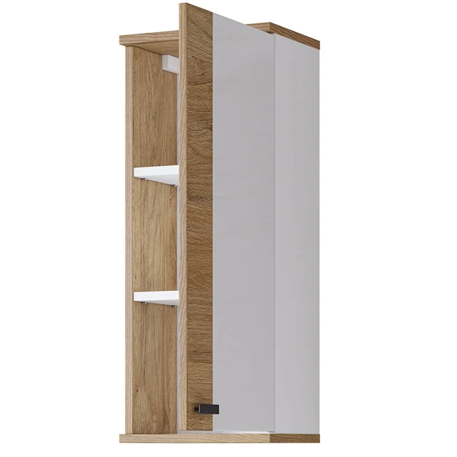 Pensile bagno sospeso 35x84h cm 1 anta bianco lucido rovere Crystal