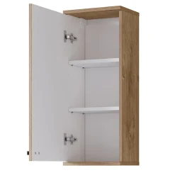 Pensile bagno sospeso 35x84h cm 1 anta bianco lucido rovere Crystal