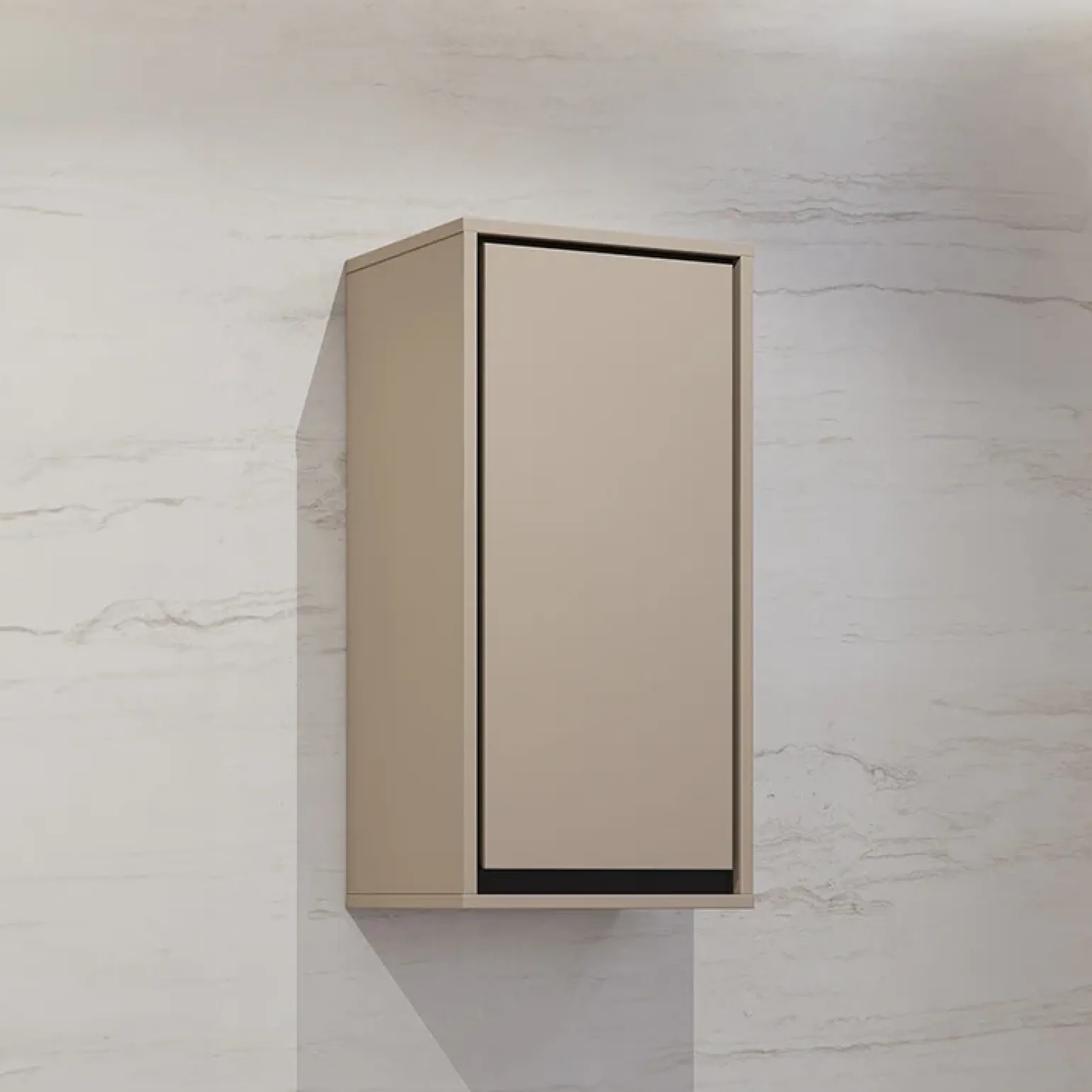 Pensile bagno sospeso 35x72h cm 1 anta tortora nero Linda