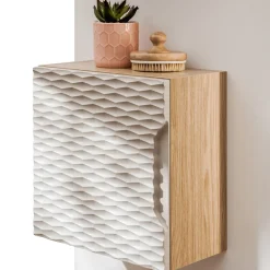 Pensile cubo bagno sospeso 35x35h cm 1 anta beige rovere Swim