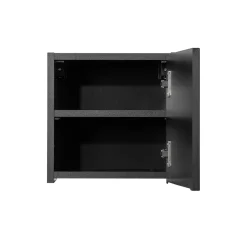 Pensile cubo bagno sospeso 30x30h cm cannettato 1 anta nero Cleany