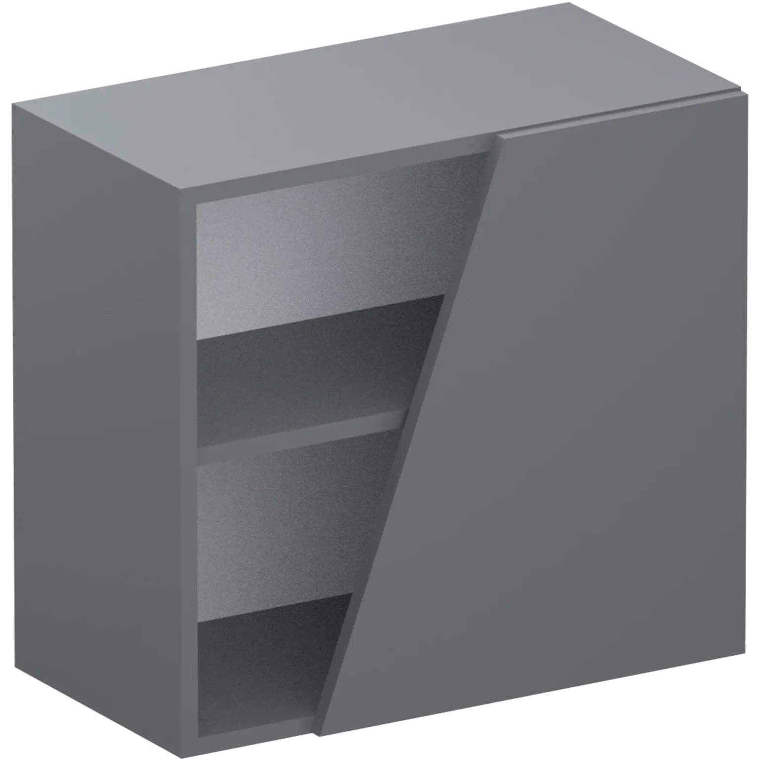 Pensile cubo sospeso 1 anta tagliata 55x50cm grigio scuro Sunset
