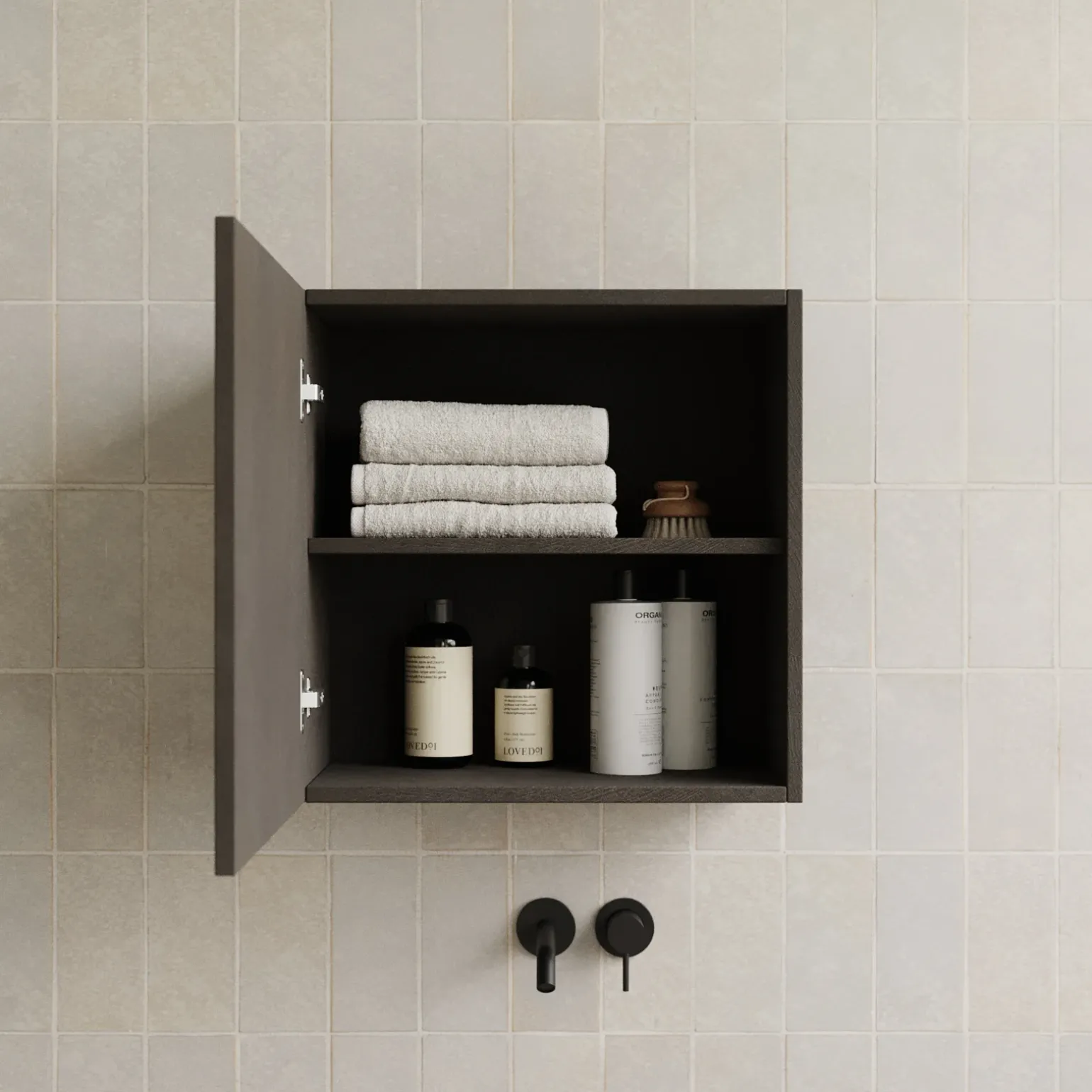 Pensile cubo sospeso bagno 55x50h cm 1 anta reversibile ossido nero Sunset