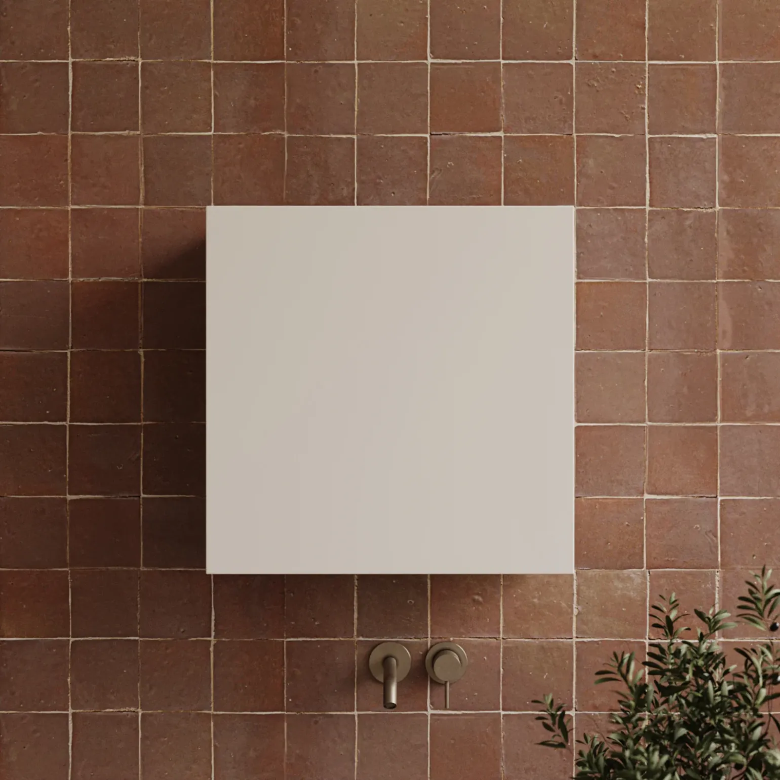 Pensile cubo sospeso bagno 55x50h cm 1 anta reversibile beige Sunset