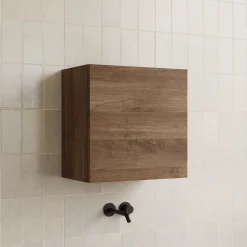 Pensile cubo sospeso bagno 55x50h cm 1 anta reversibile rovere scuro Sunset