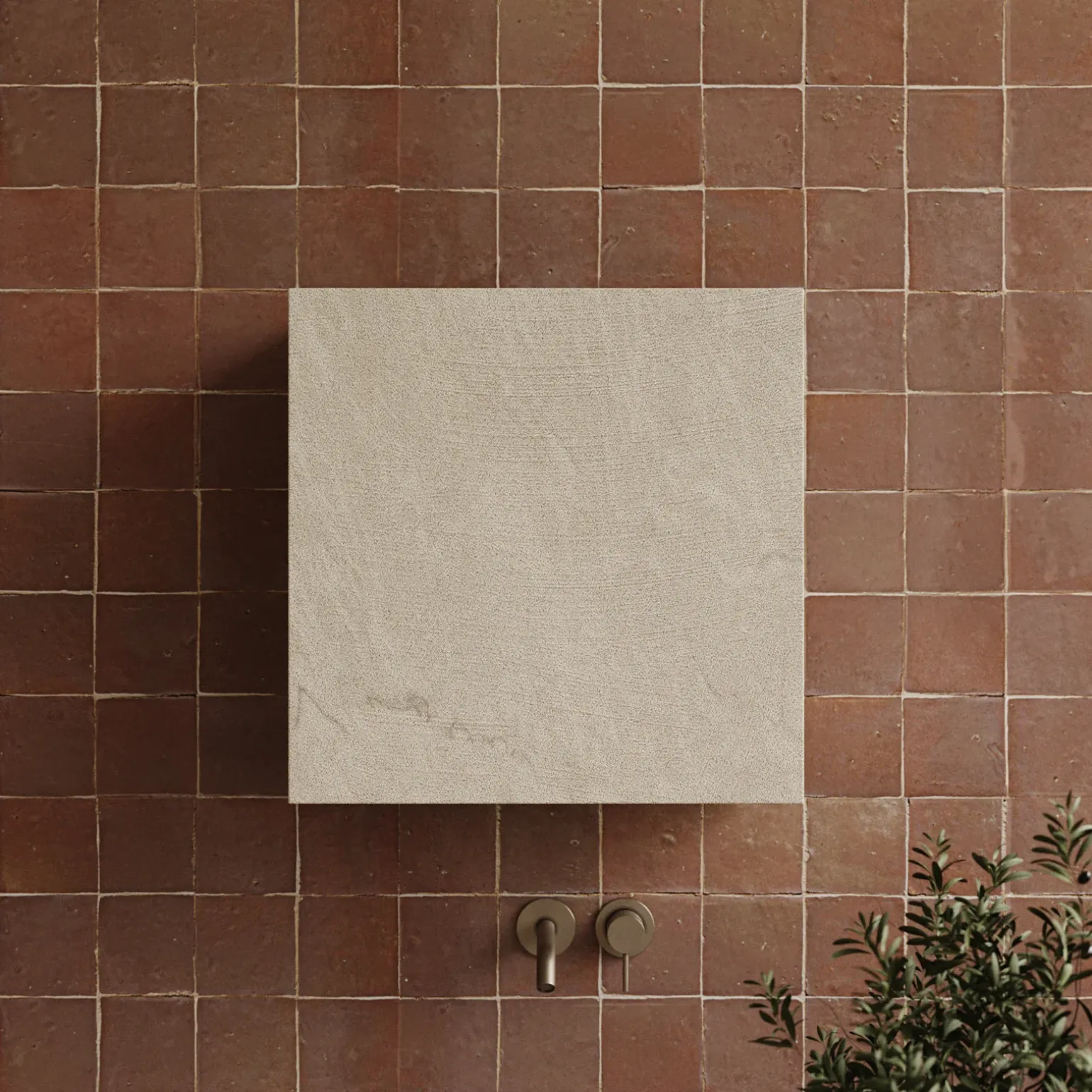 Pensile cubo sospeso bagno 55x50h cm1 anta reversibile tortora Sunset