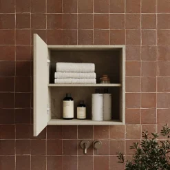 Pensile cubo sospeso bagno 55x50h cm1 anta reversibile tortora Sunset