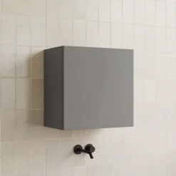 Pensile cubo sospeso bagno 55x50h cm 1 anta reversibile grigio scuro Sunset