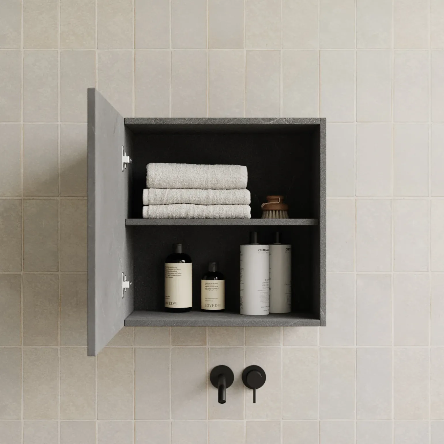 Pensile cubo sospeso bagno 55x50h cm 1 anta reversibile antracite Sunset