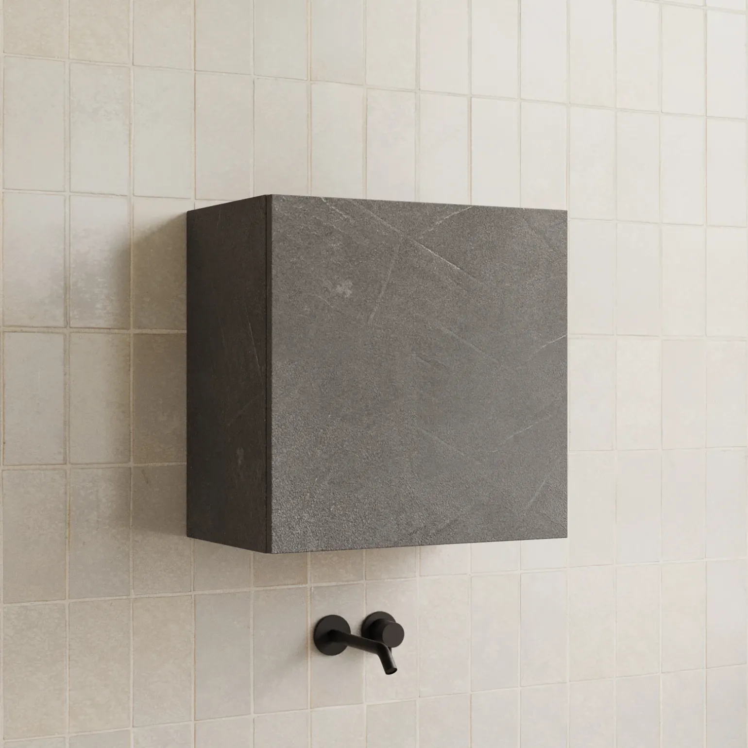 Pensile cubo sospeso bagno 55x50h cm 1 anta reversibile antracite Sunset