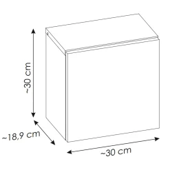 Pensile cubo sospeso 30x30h cm 1 anta reversibile Corallo