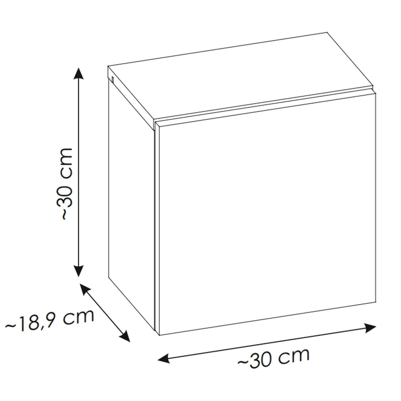 Pensile cubo sospeso 30x30h cm 1 anta reversibile Corallo
