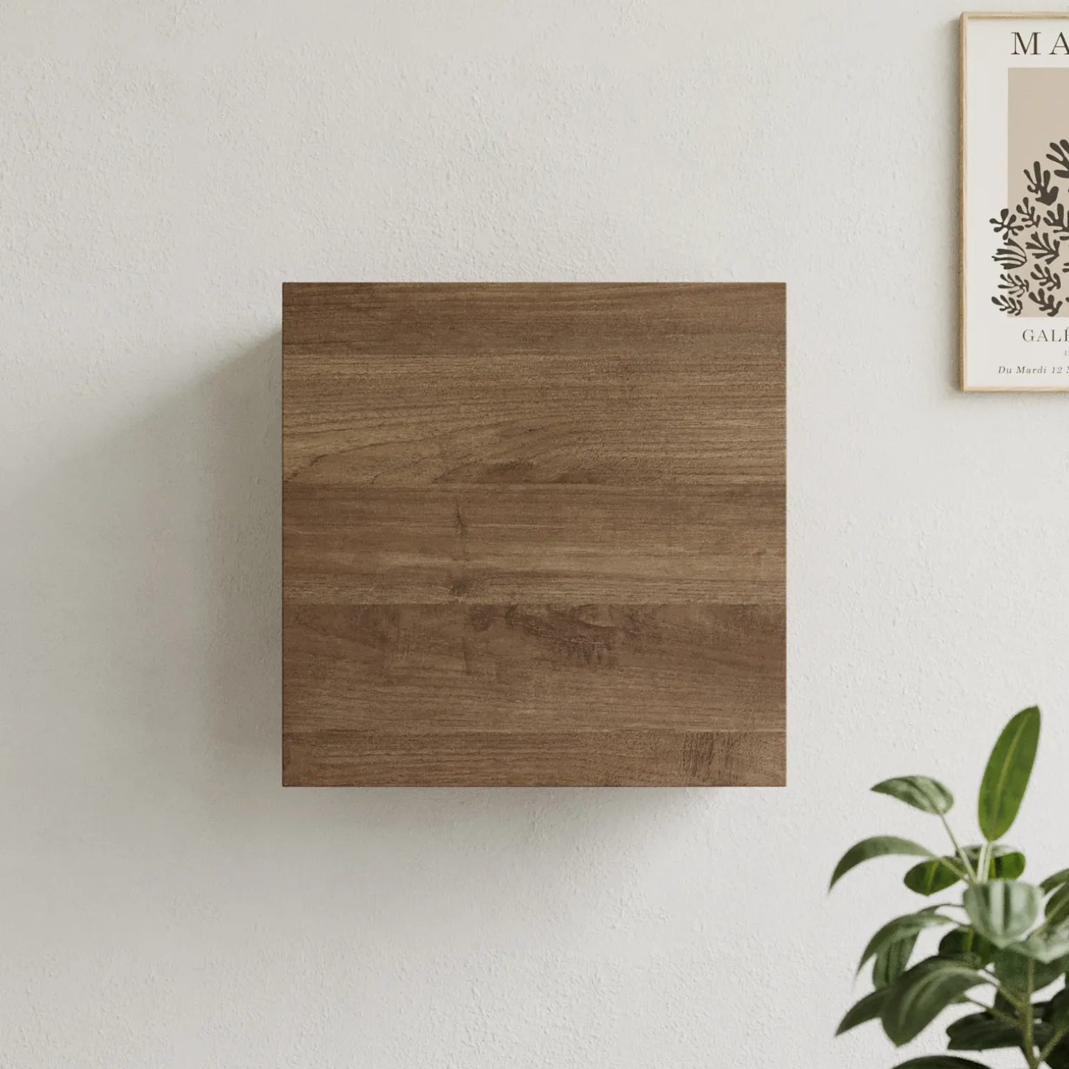 Pensile cubo sospeso 55x50h cm 1 anta reversibile rovere scuro Sunset