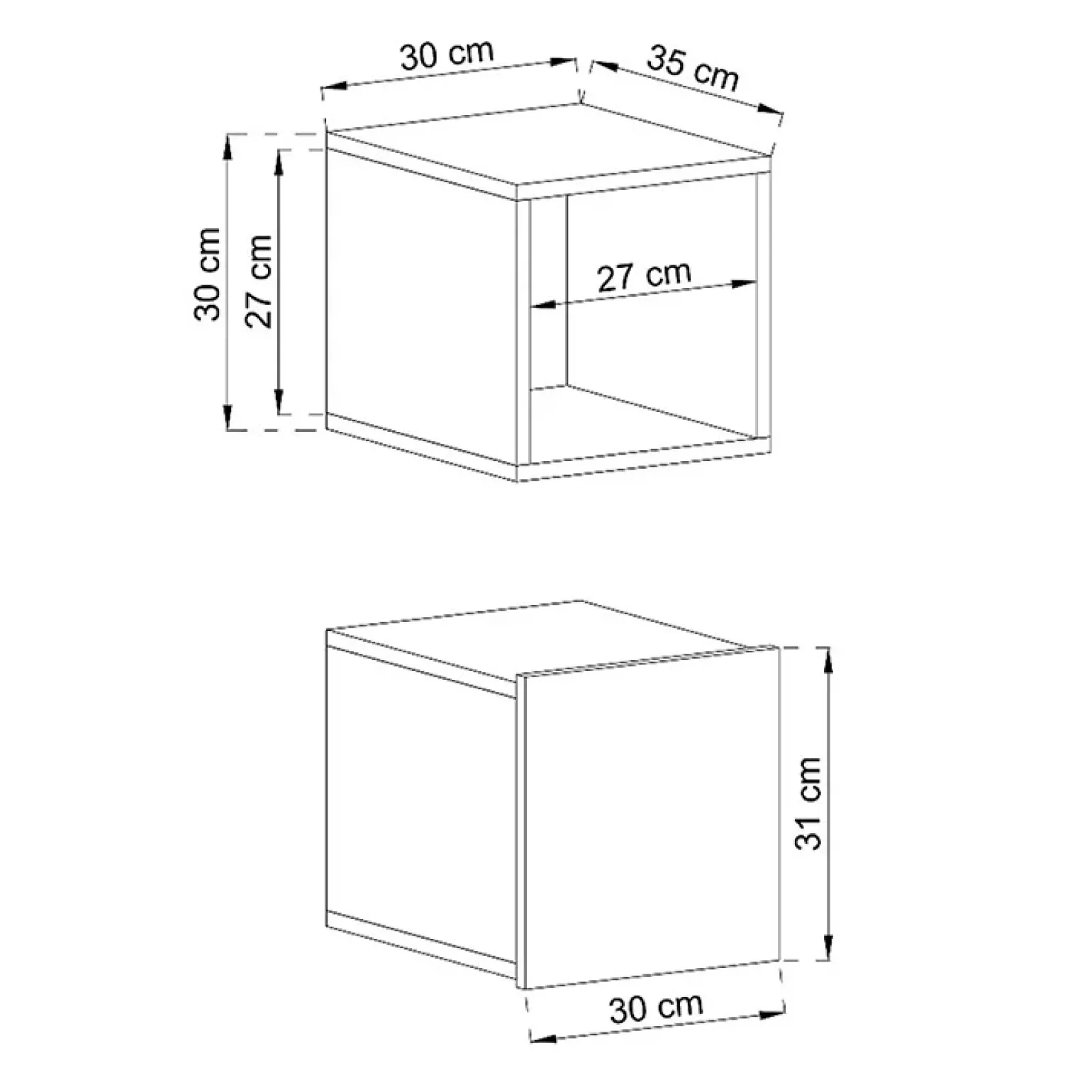 Pensile cubo sospeso 30x30h cm 1 anta antracite Erice Gihome®