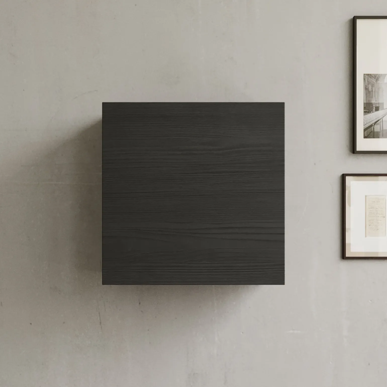 Pensile cubo sospeso 55x50h cm 1 anta reversibile nero frassinato Sunset