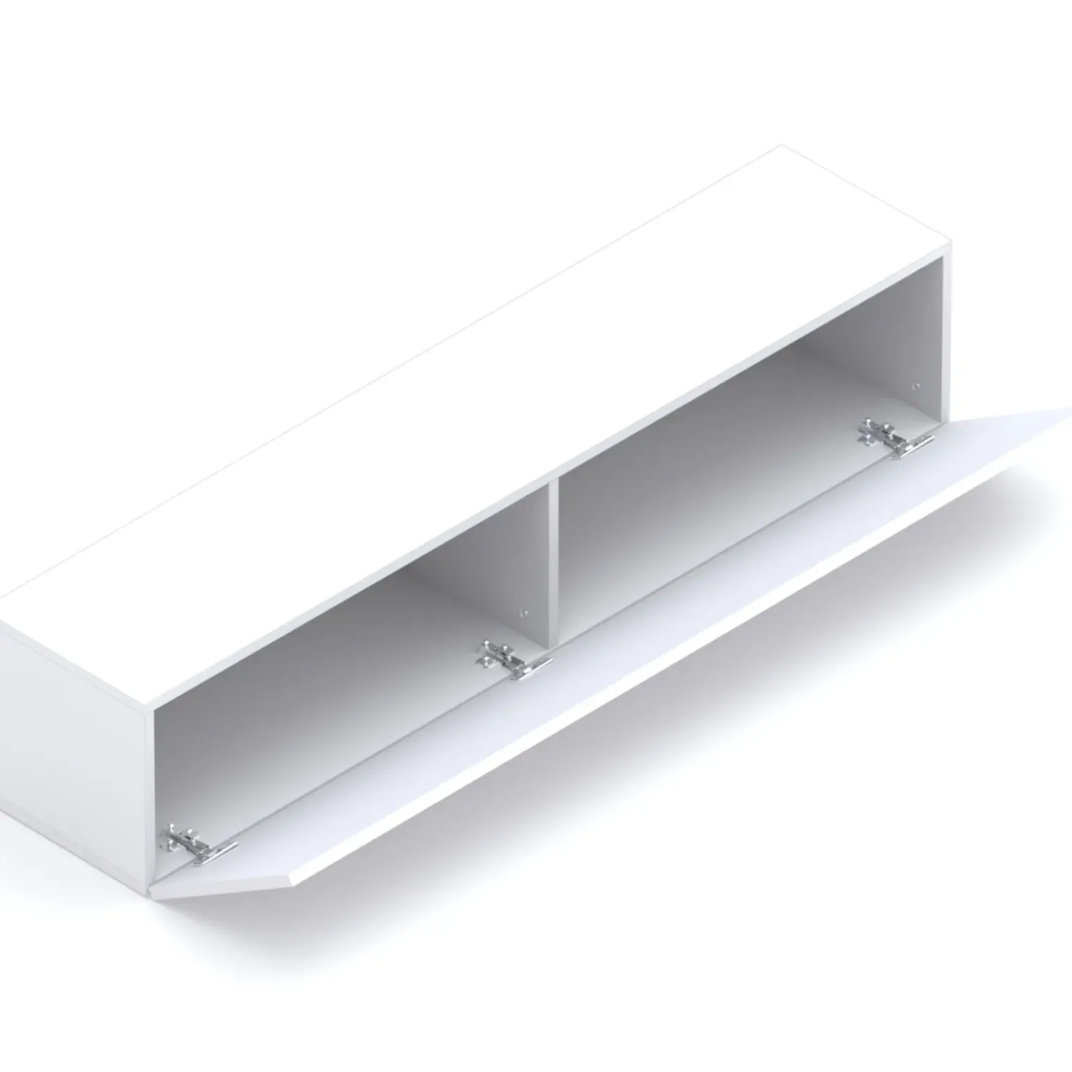 Pensile orizzontale 138x29h cm 1 anta reversibile moderno bianco lucido Sunset