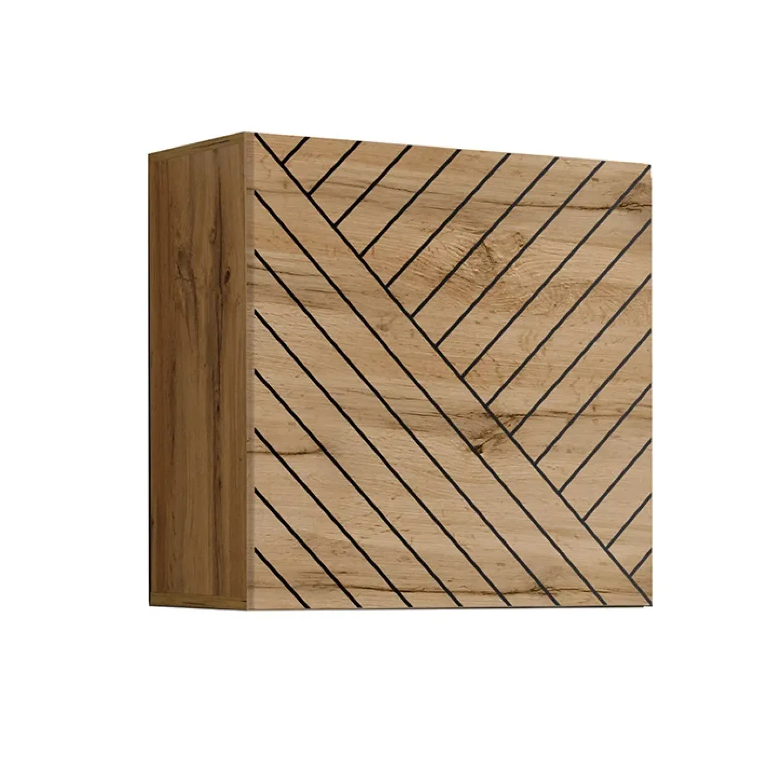 Pensile 60x60cm sospeso rovere con serigrafia nera Geo