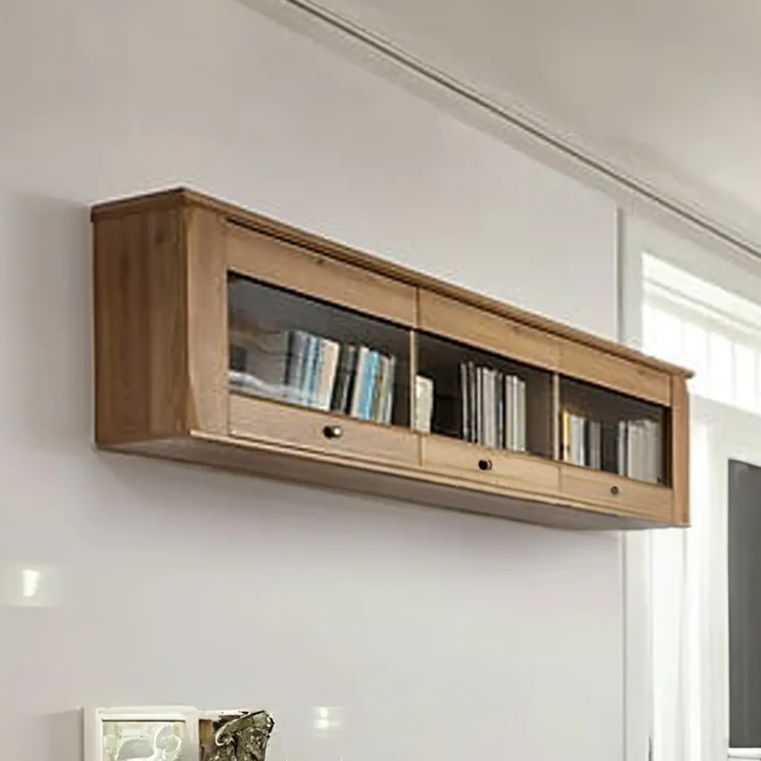 Pensile 156x50h cm 3 ante soggiorno rovere scuro Lucca