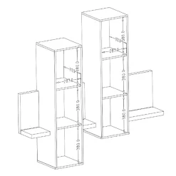 Pensile 150x142h h cm per parete attrezzata con mensola bianco opaco cemento Megan Gihome®