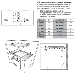 Piano cottura 4 fuochi gas 60cm acciaio Atlantic