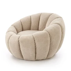 Poltorona imbottita in tessuto design moderno beige Coccoluna