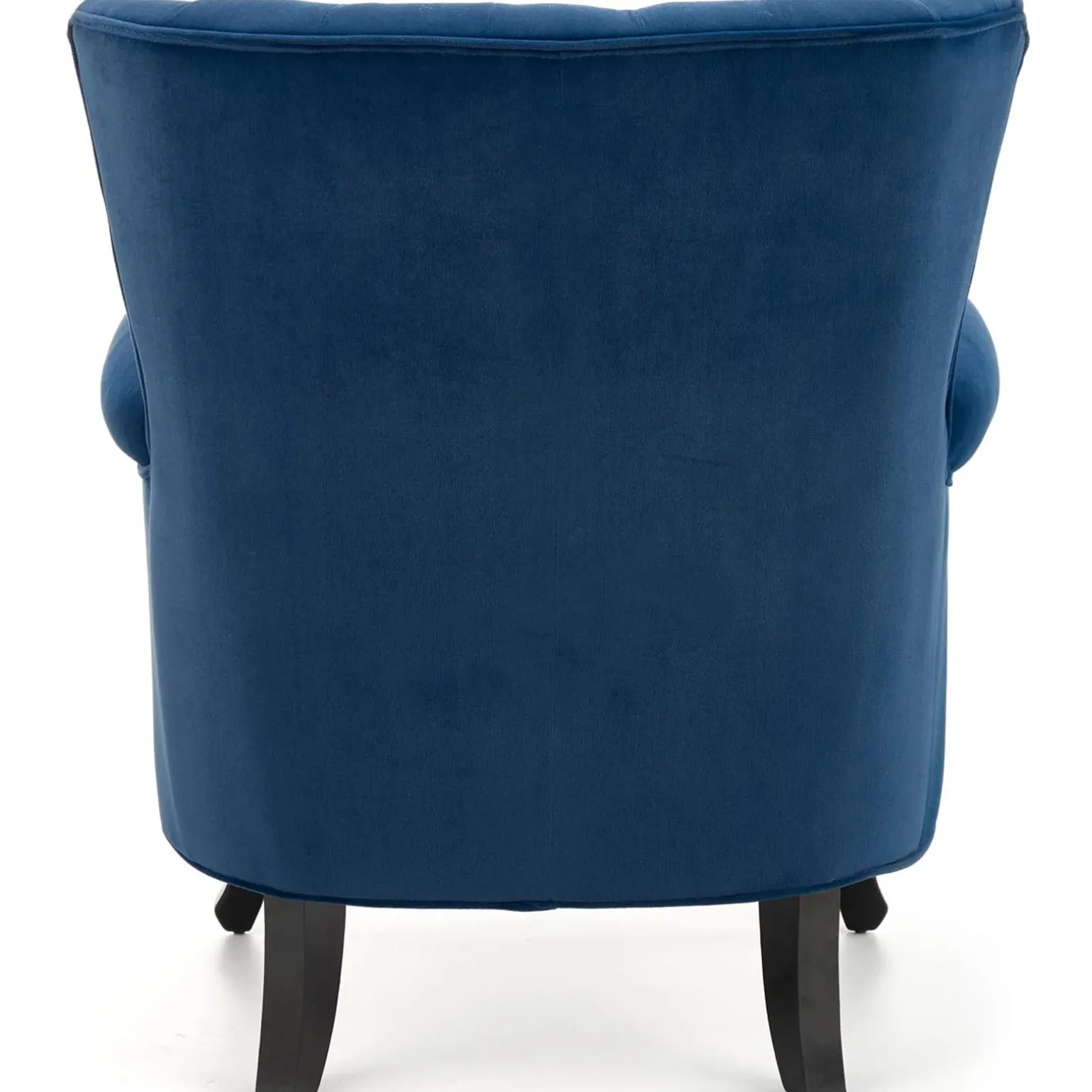 Poltrona classica relax imbottita in velluto blu Mazia