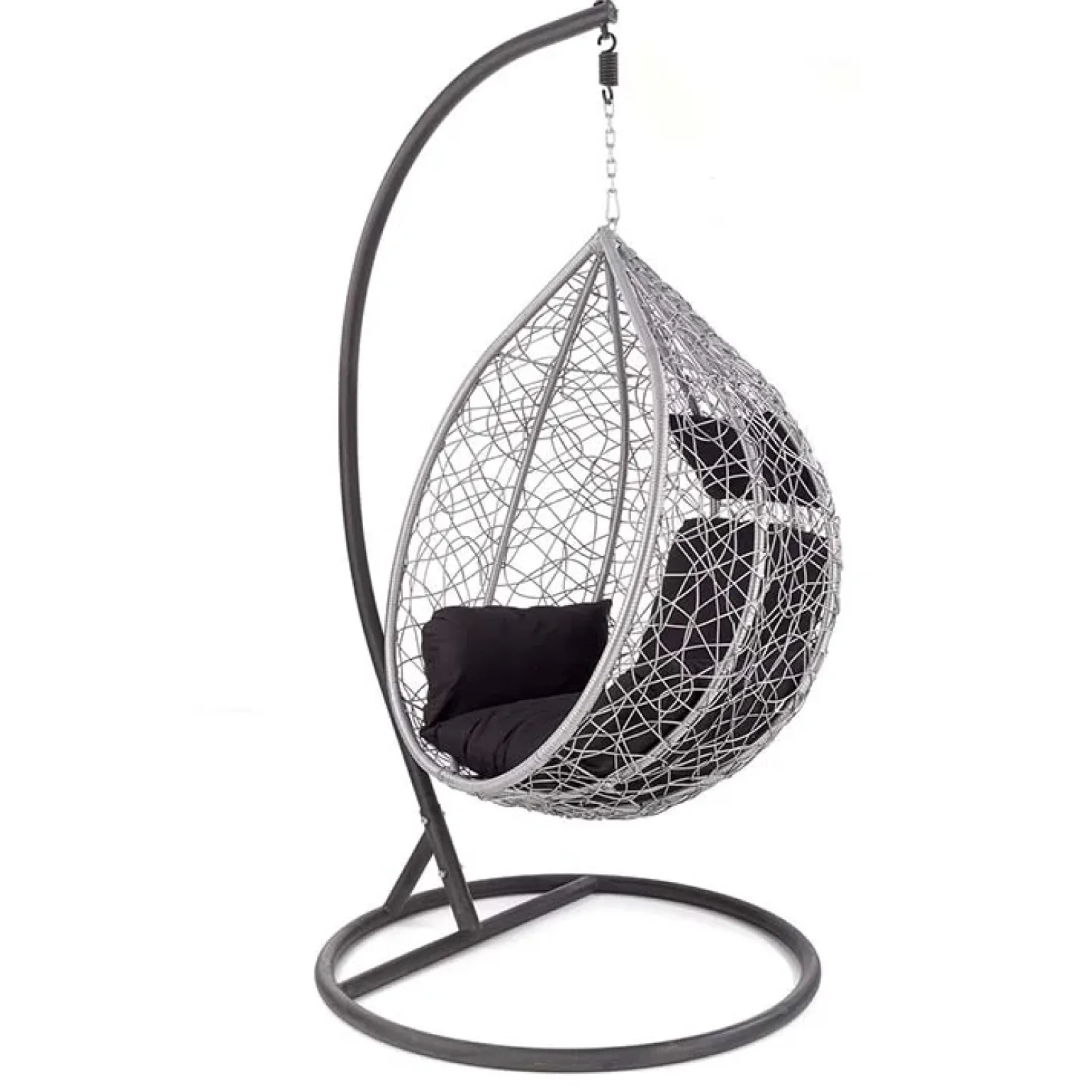 Poltrona da giardino a dondolo sospesa rattan grigio Seychelles