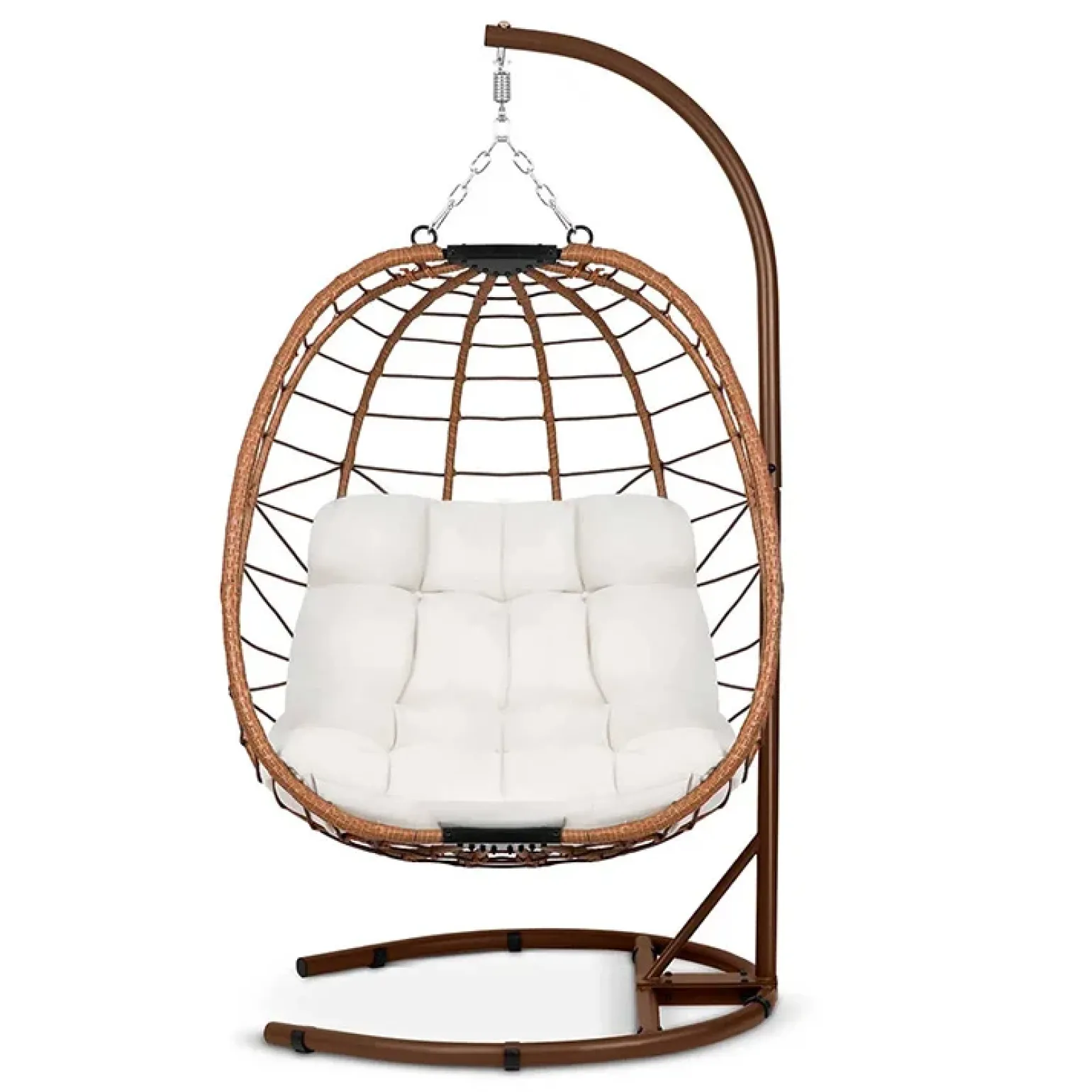 Poltrona da giardino a dondolo sospesa con cuscini beige Breeze