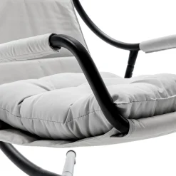Poltrona da giardino a dondolo sospesa 103x212h cm nero grigio Onda