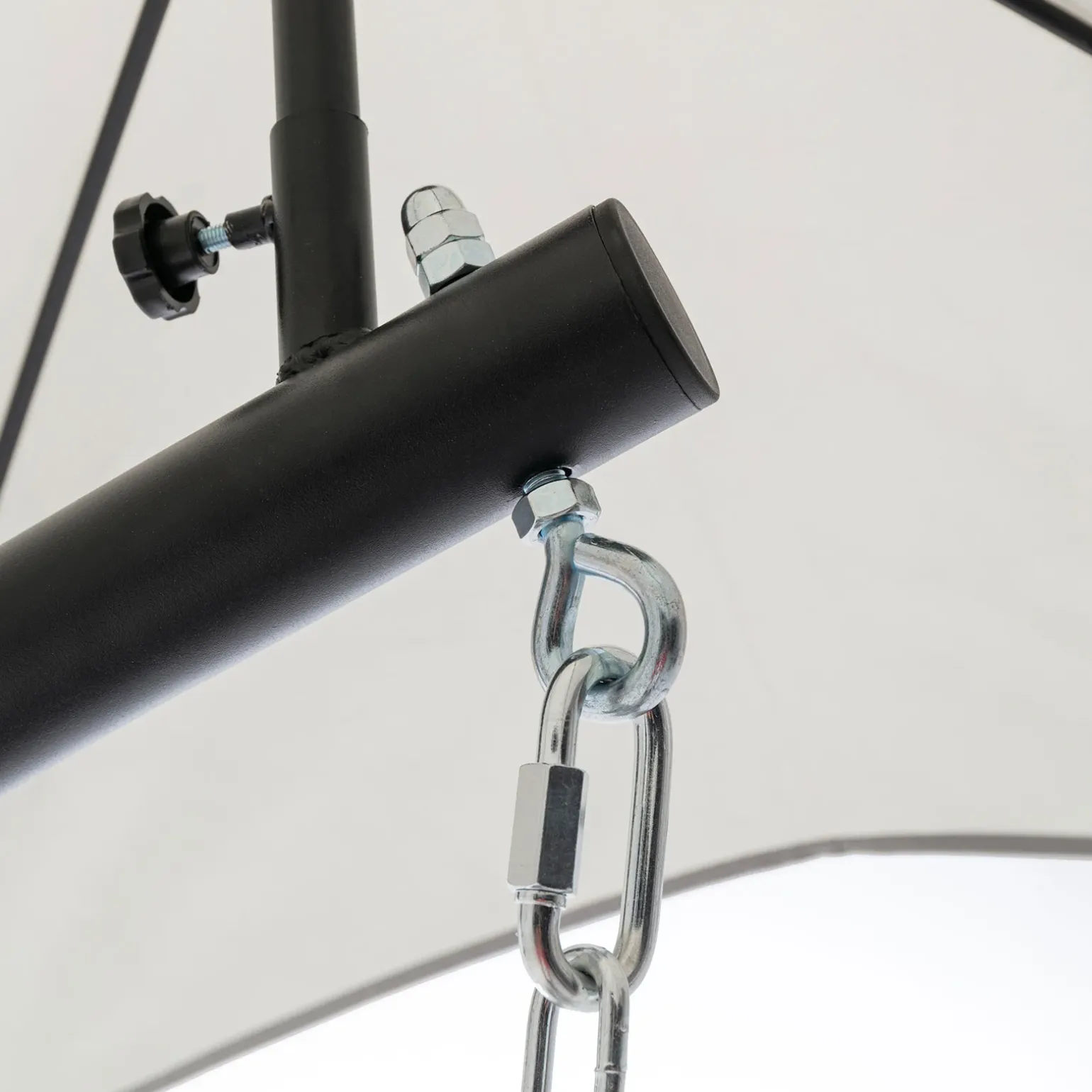 Poltrona da giardino a dondolo sospesa 103x212h cm nero grigio Onda