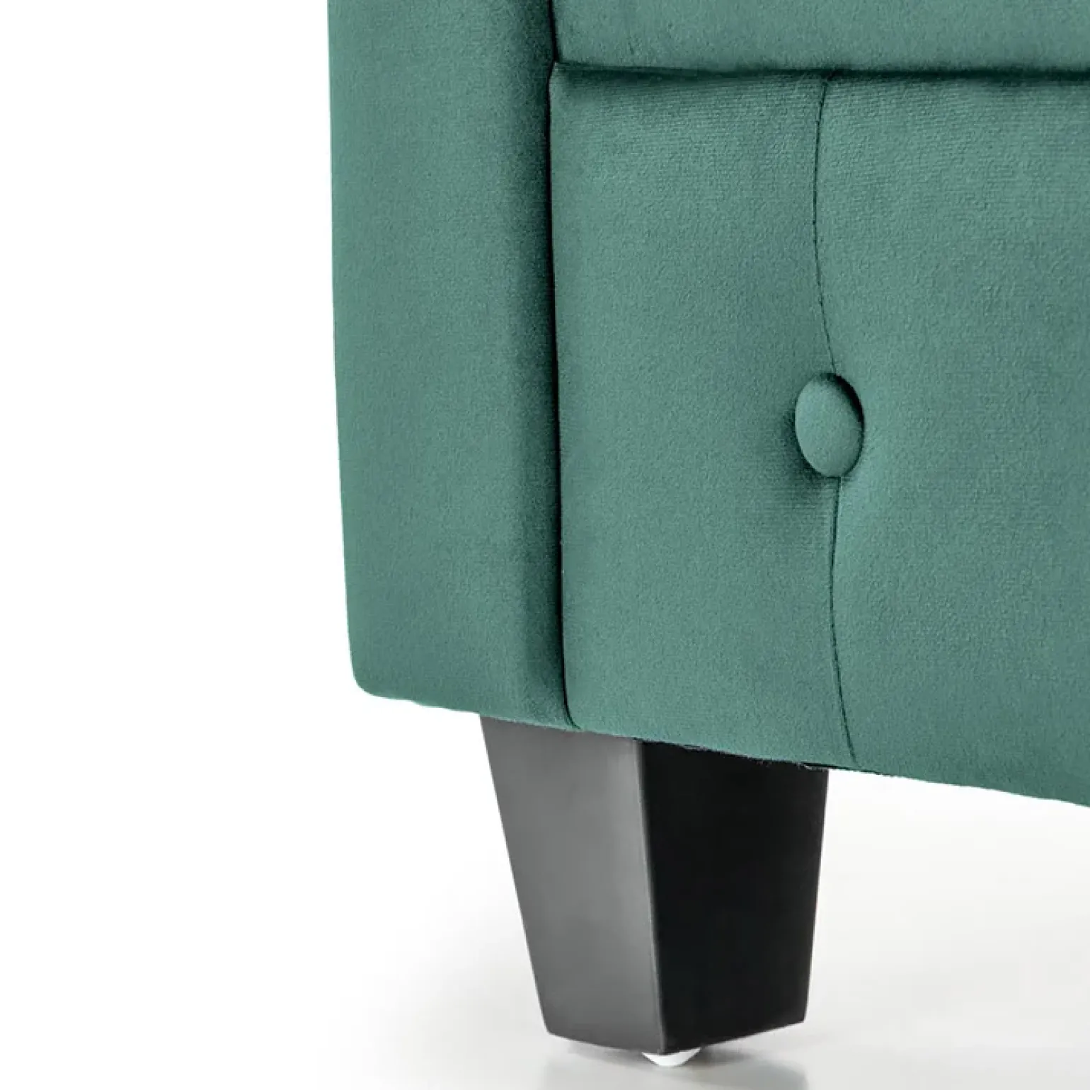 Poltrona da sala imbottita in velluto verde scuro nero Spina