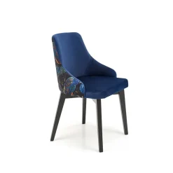 Poltrona da salotto in velluto blu con grafica Avarua