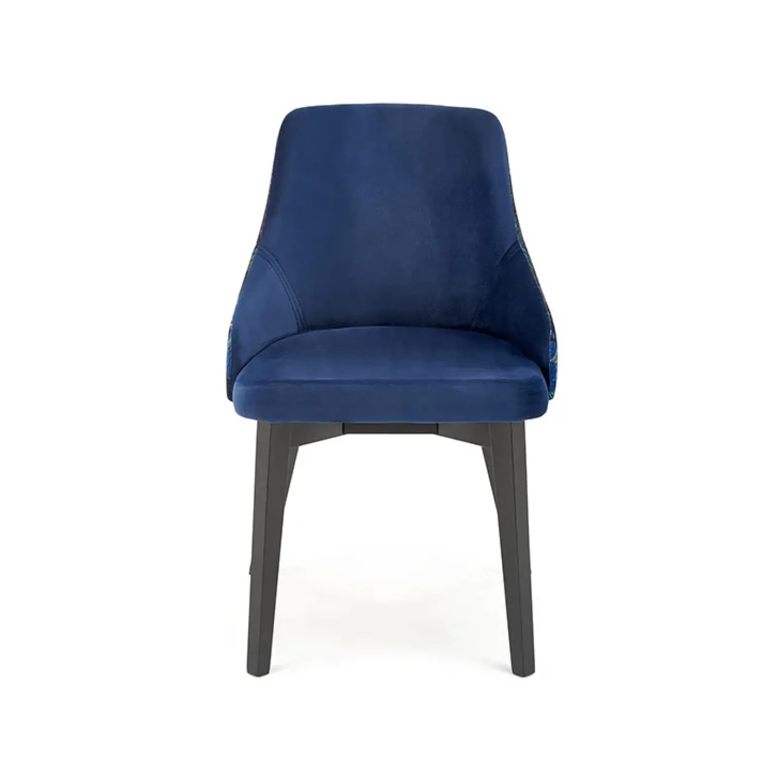 Poltrona da salotto in velluto blu con grafica Avarua