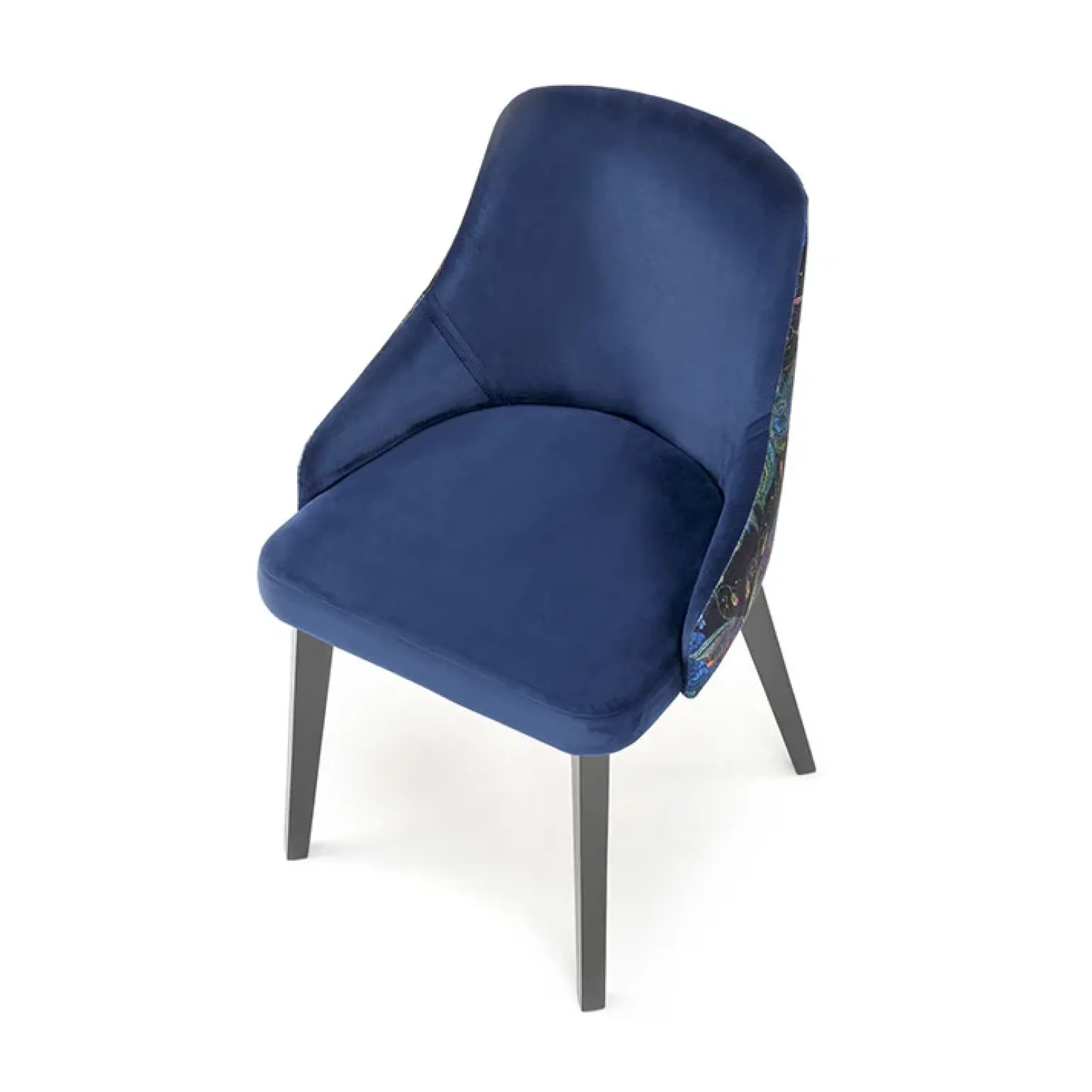 Poltrona da salotto in velluto blu con grafica Avarua