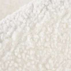 Poltrona design a pozzetto tessuto bouclè bianco crema legno Alaska