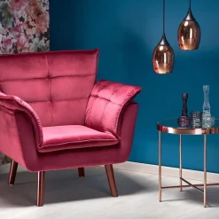 Poltrona design imbottita bordeaux Eugenia Gihome®