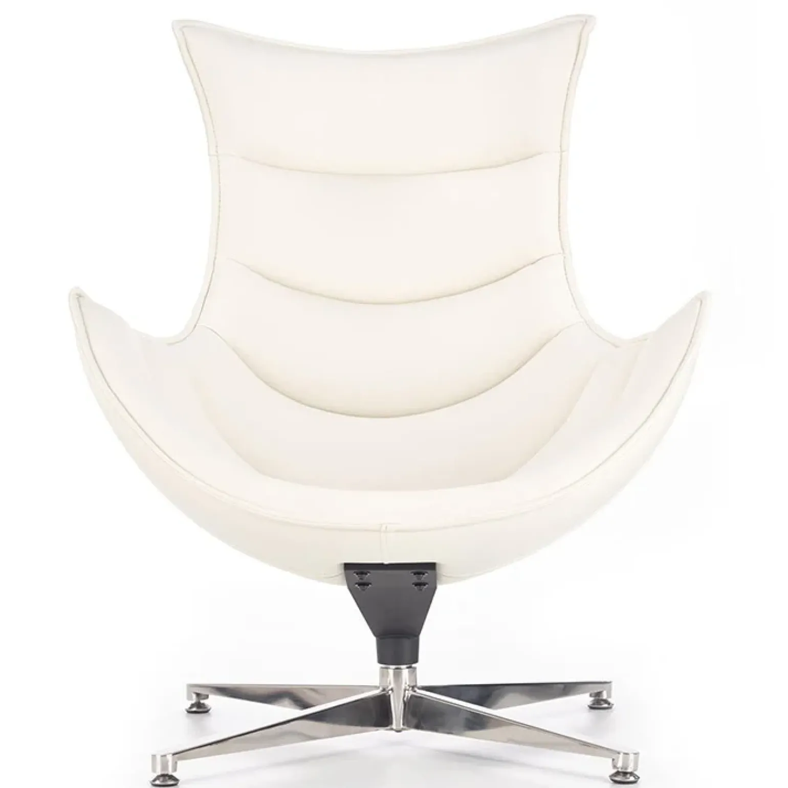 Poltrona design in ecopelle imbottita bianco Isotta