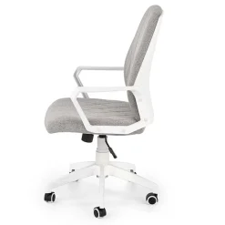 Poltrona design ufficio in tessuto beige bianco Nikki