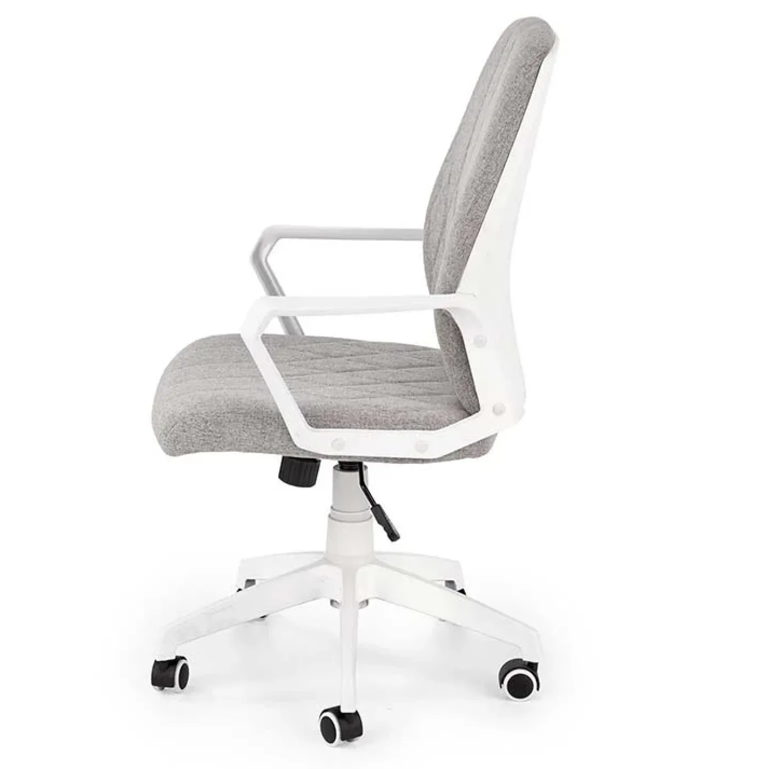 Poltrona design ufficio in tessuto beige bianco Nikki