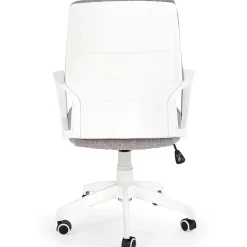 Poltrona design ufficio in tessuto beige bianco Nikki
