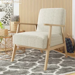 Poltrona imbottita design moderna beige Luana